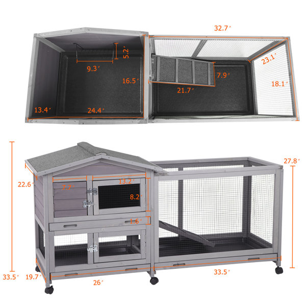 Tucker Murphy Pet™ Shelbie Weather Resistant Rabbit Hutch with Ramp
